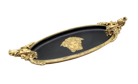 TRAY-MEDUSA-BLACK n GOLD(38CM)