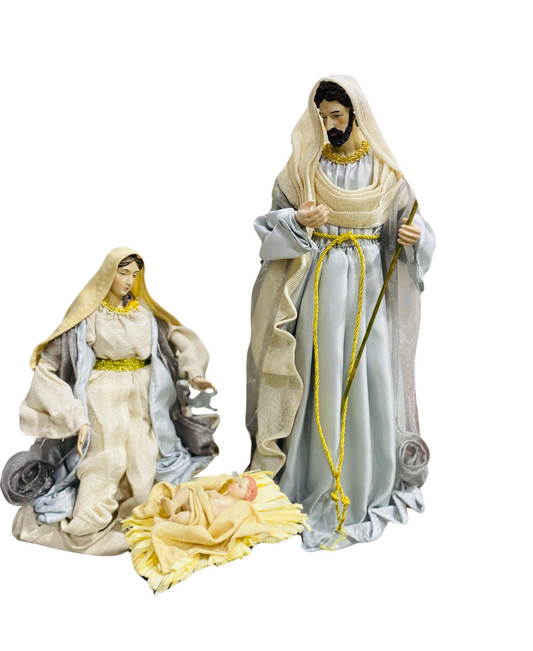 NATIVITY BLUE 3 PIECE 41CM