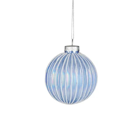 SKYE BAUBLE GLASS 8CM BLUE set of 4