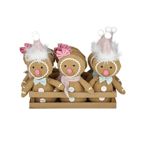 GINGERBREAD KIDS HANGER 15CM pair