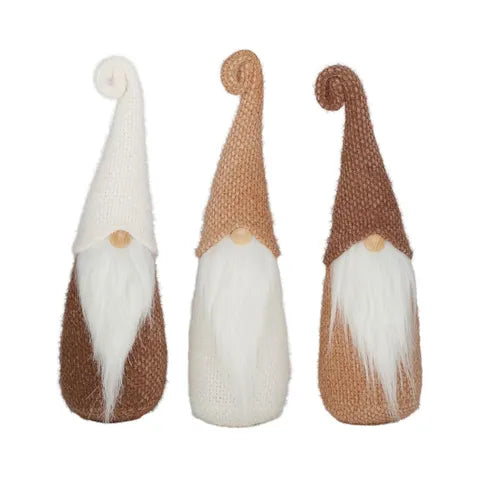 GNOME FABRIC 7X21CM BRWN/BEIGE/WHT Set of 3