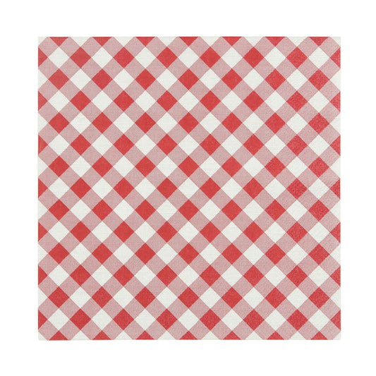 GINGHAM 20PK 3 PLY 33CM NAPKIN red/ white