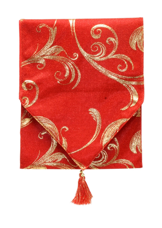 TABLE RUNNER-SWIRL-RED(180CM)