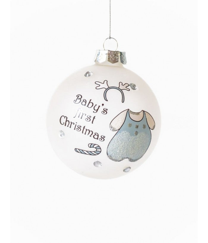 BABY’s FIRST Christmas glass bauble 8cm