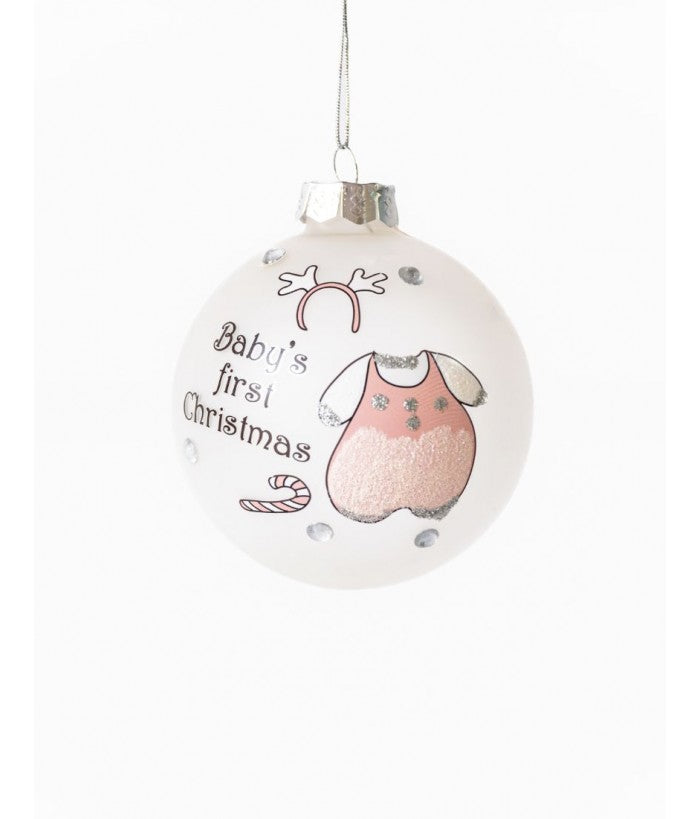 BABY’s FIRST Christmas glass bauble 8cm