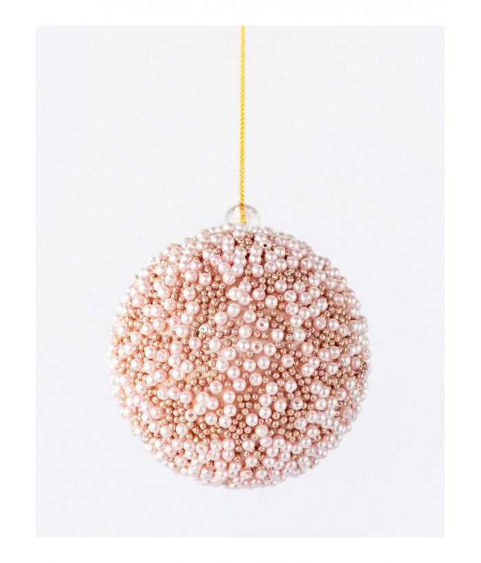 GLITTER BEAD BALL PINK 8CM