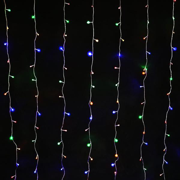 Curtain Light Solar 72LED 72cm x 180cm Blue & Cool White Snowing Function