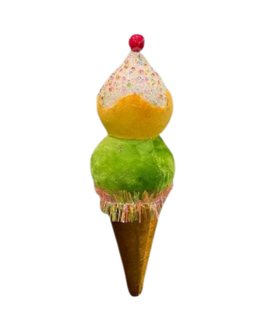 YELLOW GREEN ICE CREAM CONE