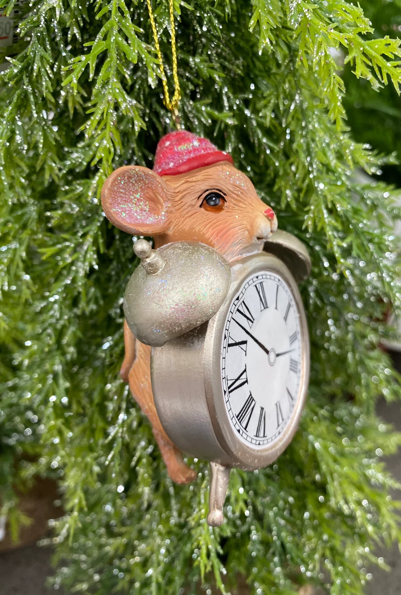 Hickory Dickory Mouse with clock ornament