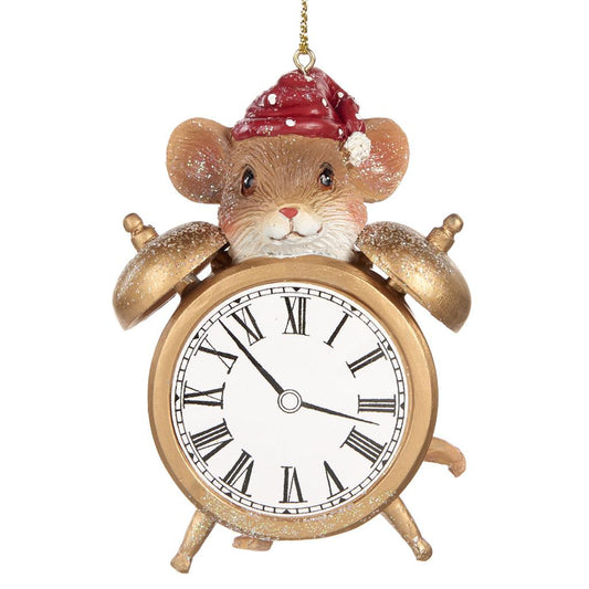 Hickory Dickory Mouse with clock ornament