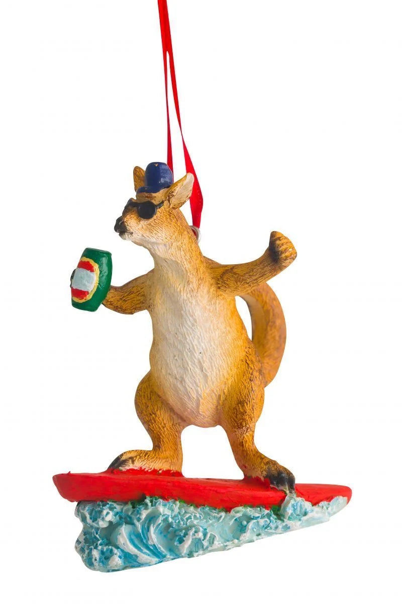 Kangaroo ornament with VB beer 11cm