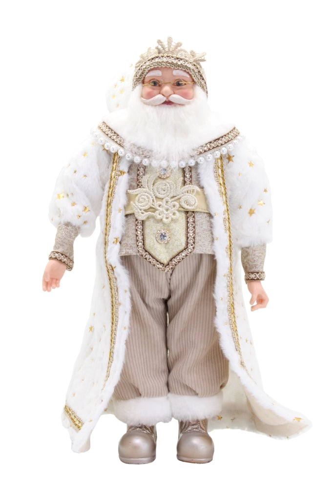 Santa White and gold 45cm with matching Mrs Claus