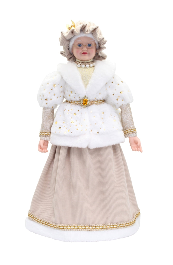 Santa White and gold 45cm with matching Mrs Claus